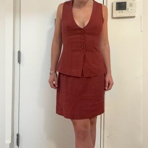 WeWoreWhat Long Line Vest and A-line Mini Skirt Matching Set